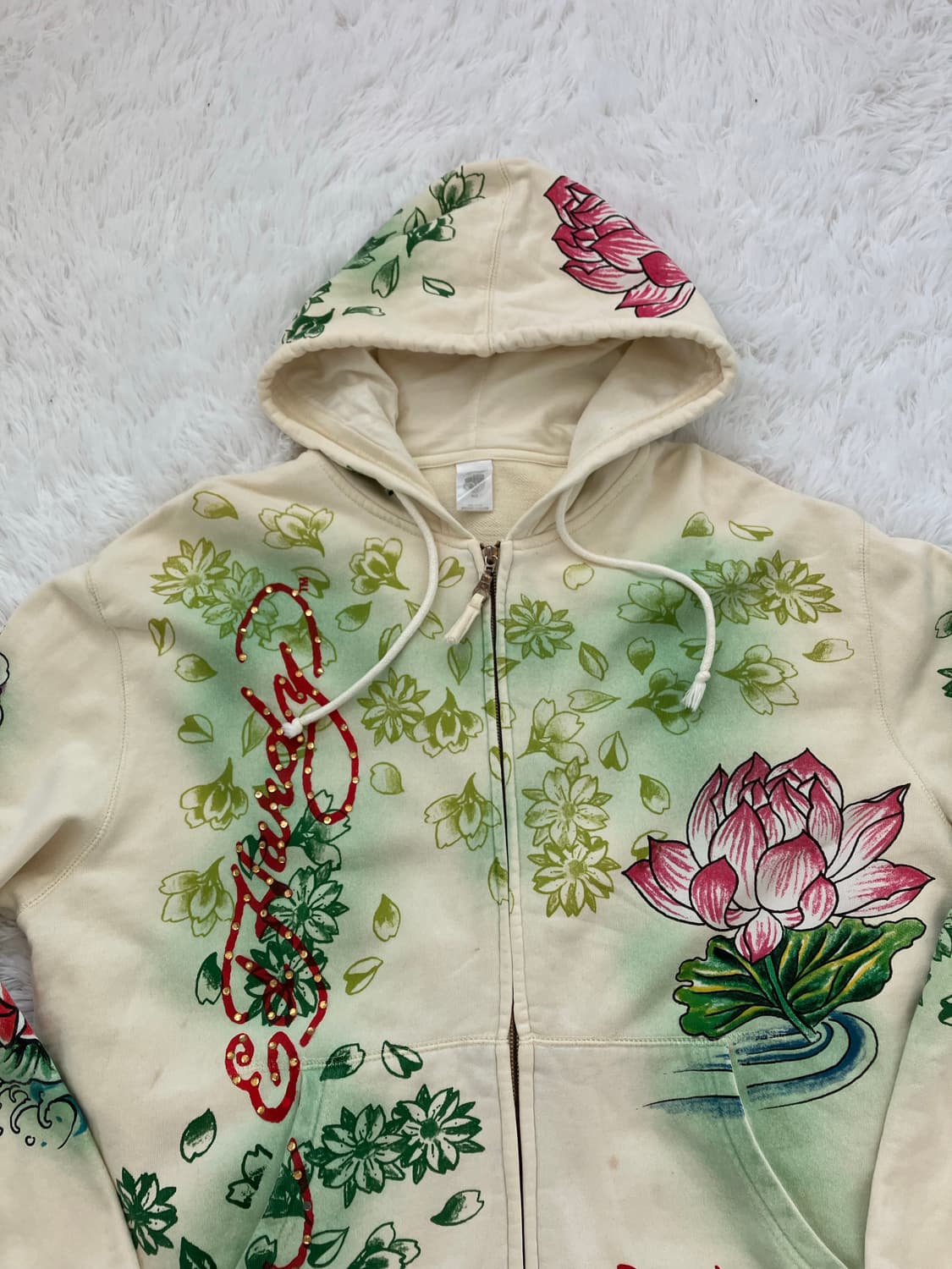 빈티지 에드하디 크림 레터링 레더 자켓 y2k 스트릿 갸루 펑키 일본빈티 상품이미지4