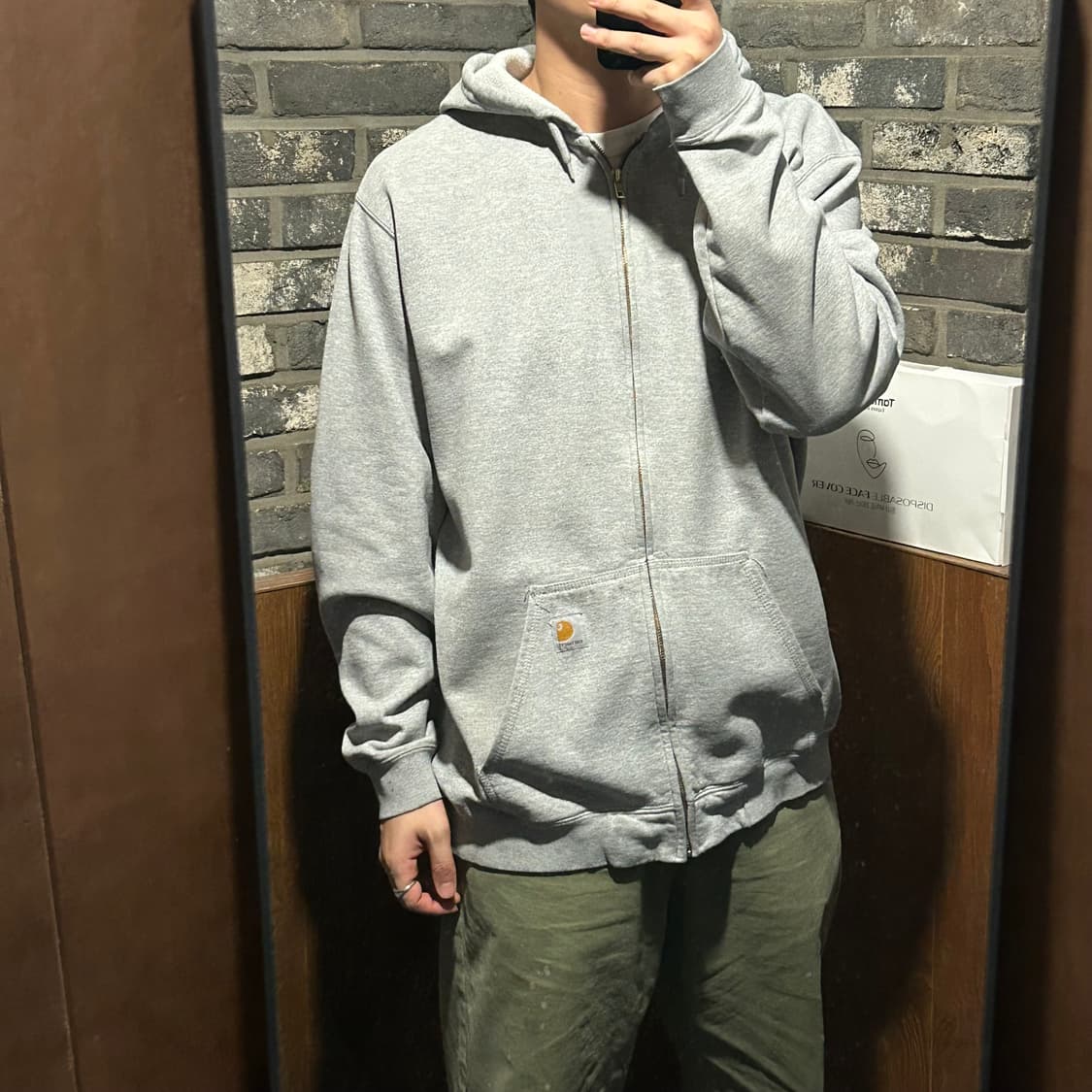 XL) 칼하트 미드웨이트 루즈핏 후드집업 그레이 상품이미지9