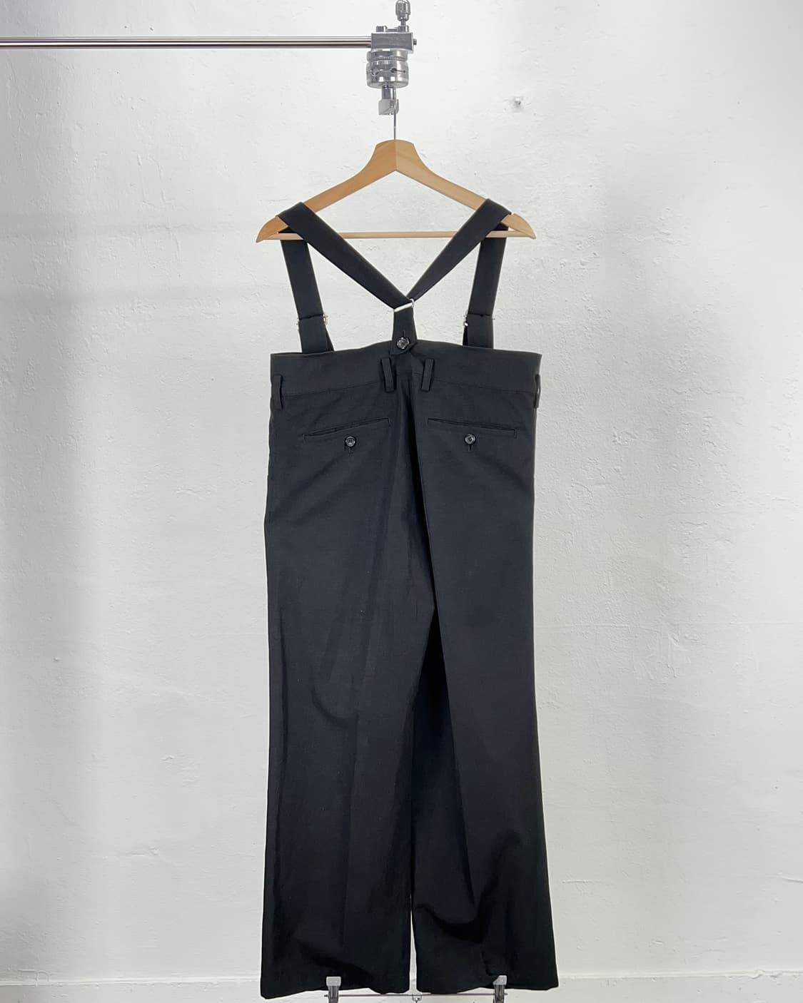 요지야마모토 와이즈 블랙 멜튼 오버롤 팬츠 상품이미지6