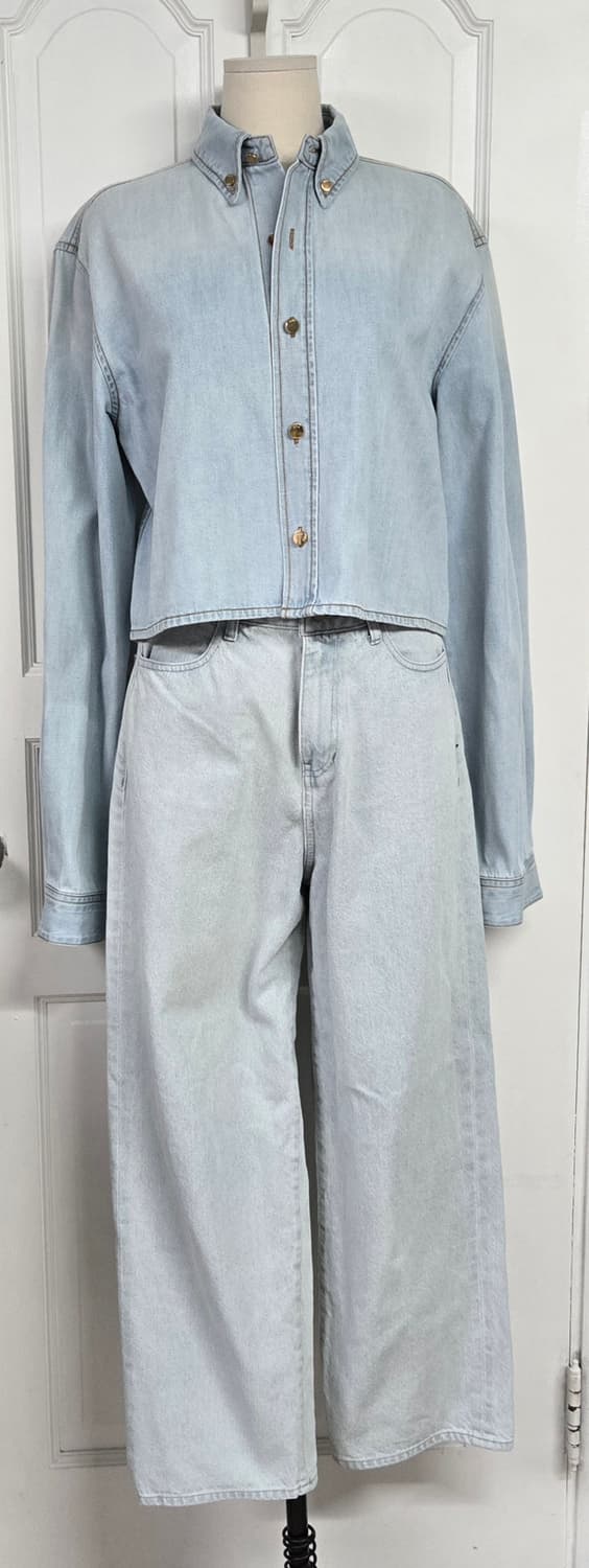 R2W 크롭 데님셔츠 상품이미지1