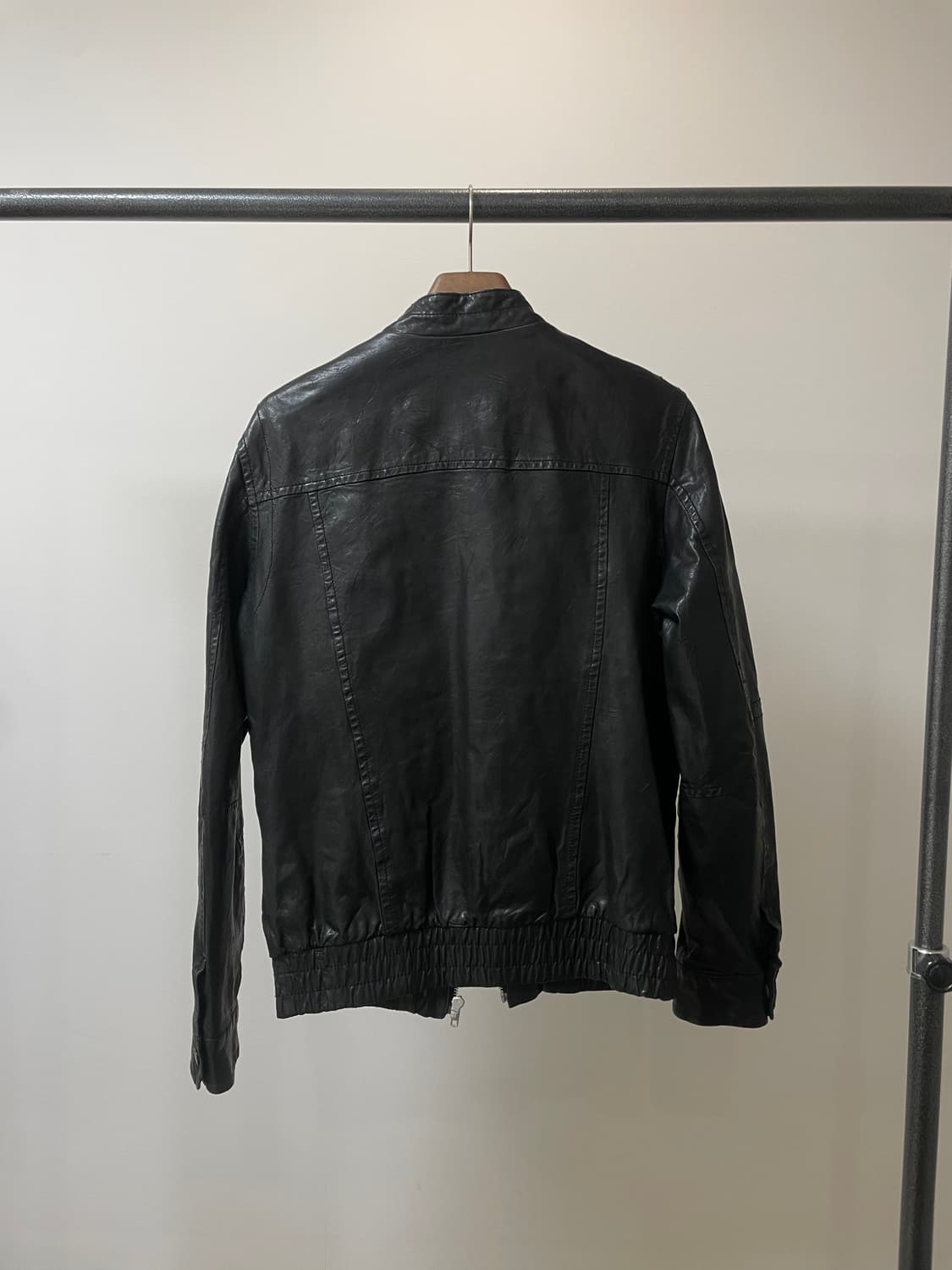 (100) 양가죽 봄버 블루종 레더 자켓 상품이미지3