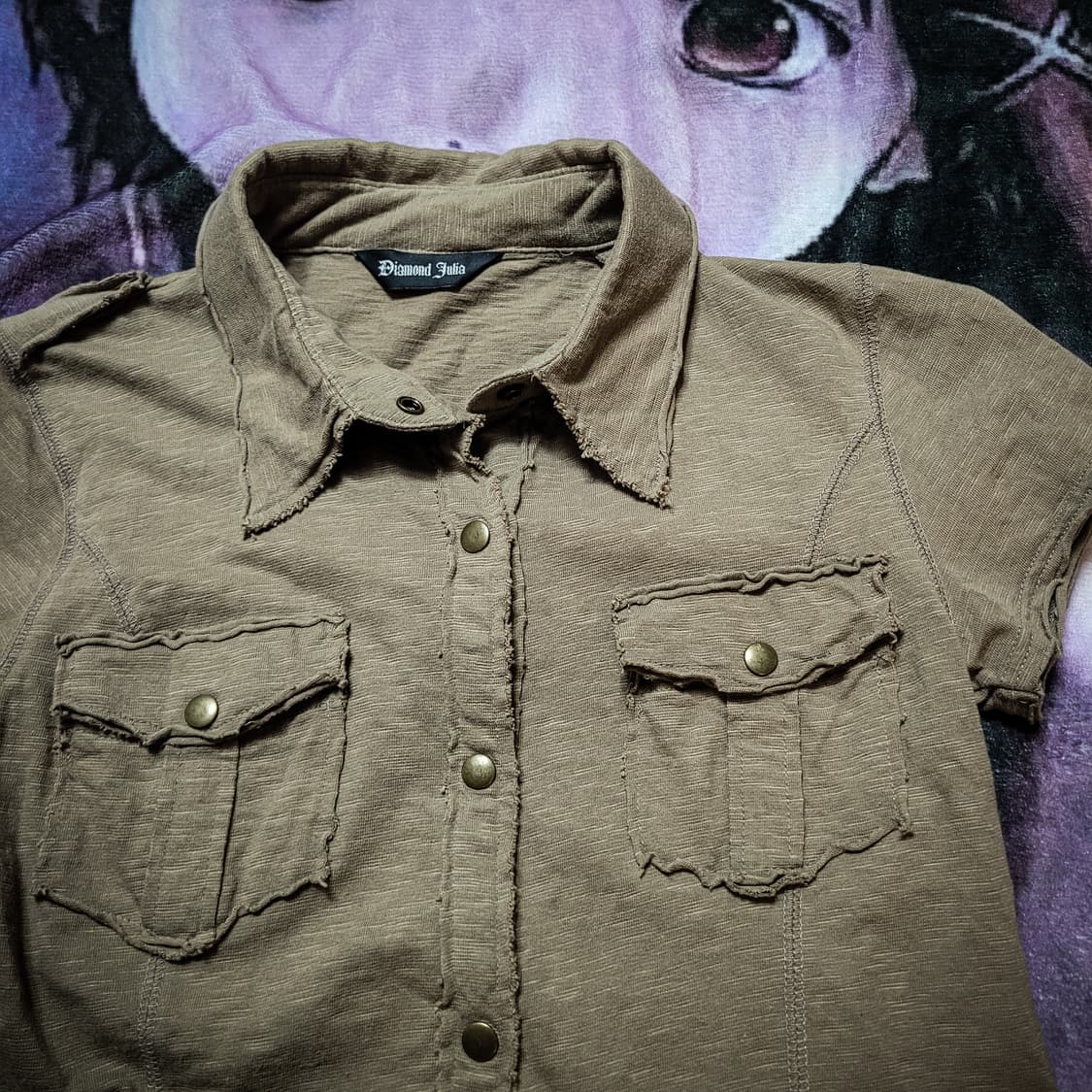 Diamond Julia Distressed Short Shirts 상품이미지1