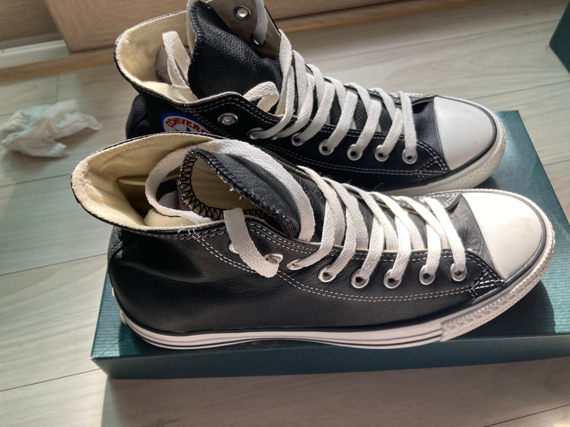 컨버스 척 70 레더 하이 검정색 260mm 상품이미지2