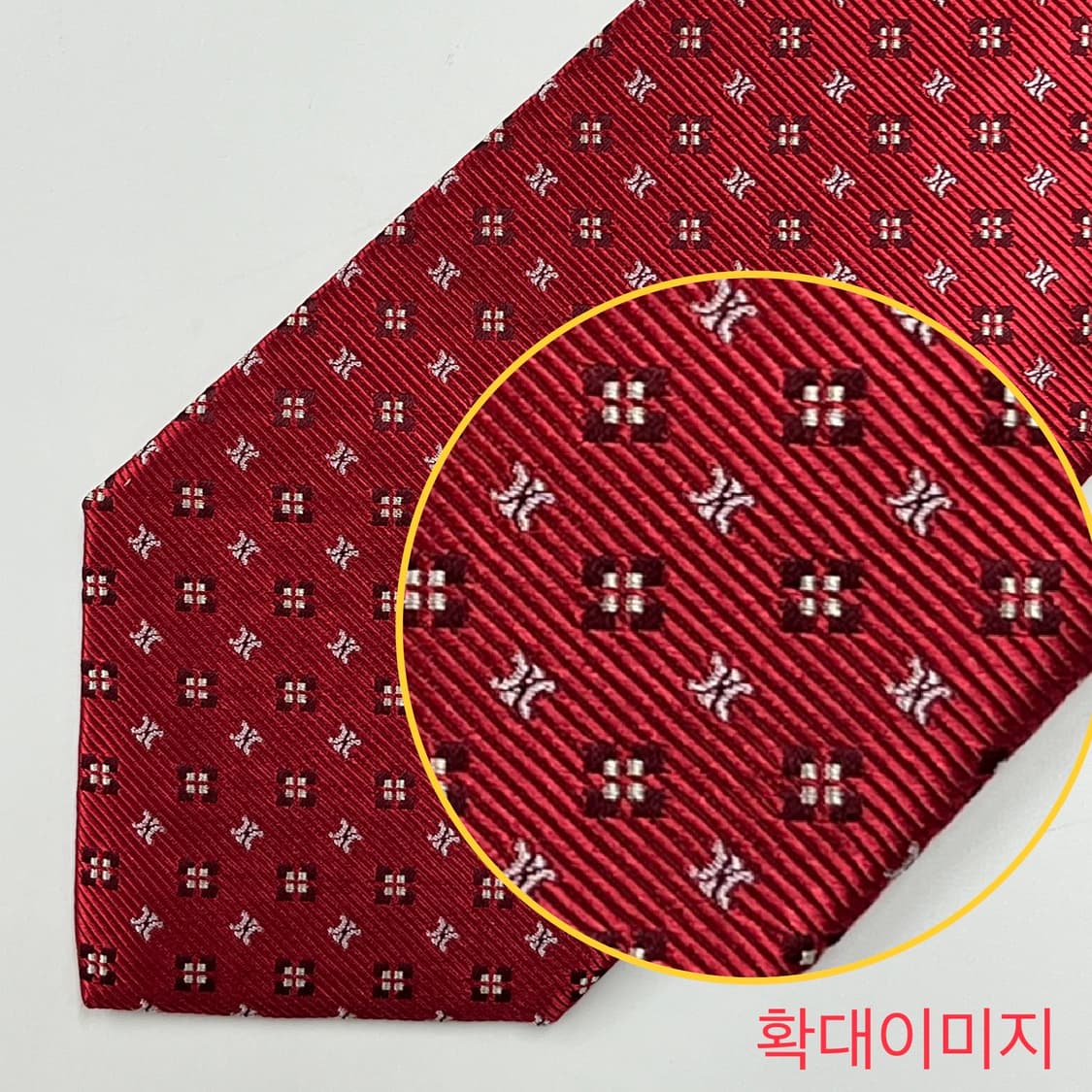 정품 명품 셀린느 넥타이 9cm 와인 컬러 로고 패턴 상품이미지6
