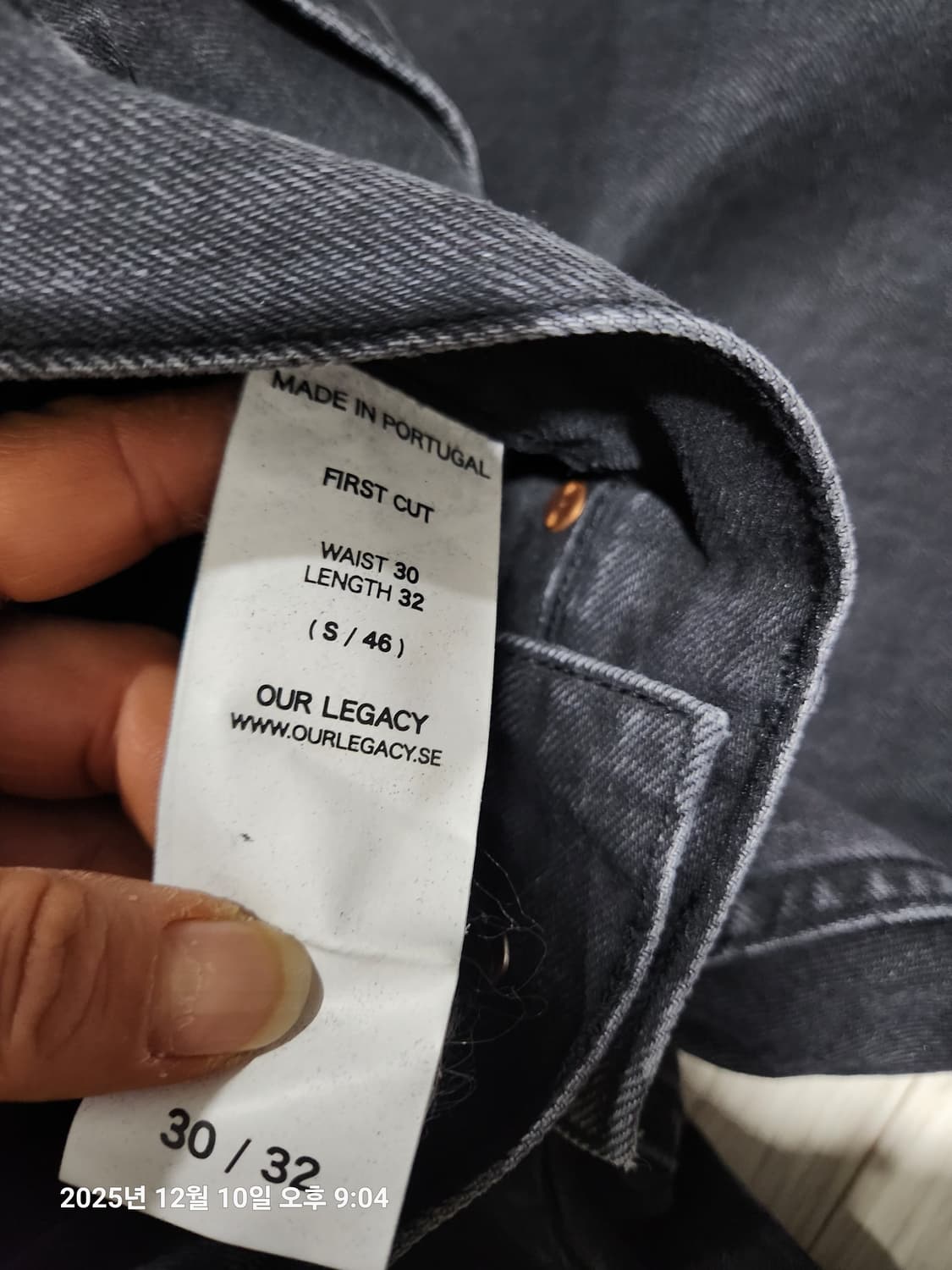 (새상품)아워레가시 퍼스트컷 블랙 청바지 30/32 상품이미지7