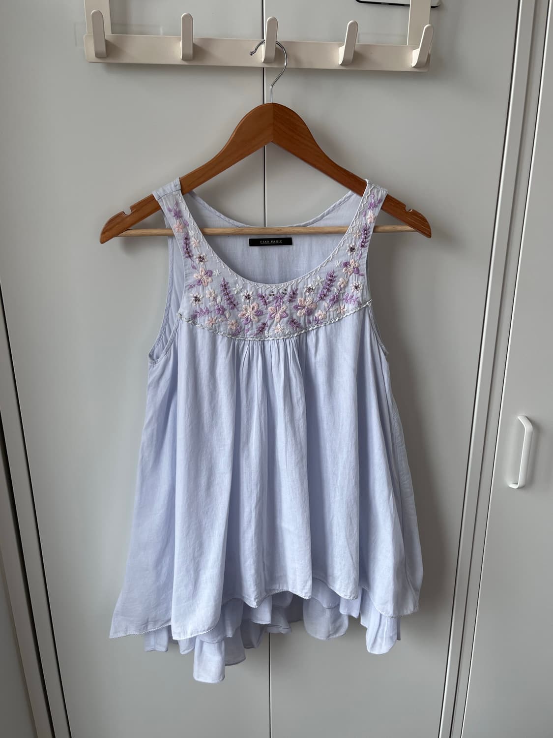 Ciaopanic 파스텔 꽃 자수 레이어드 슬리브리스 상품이미지7