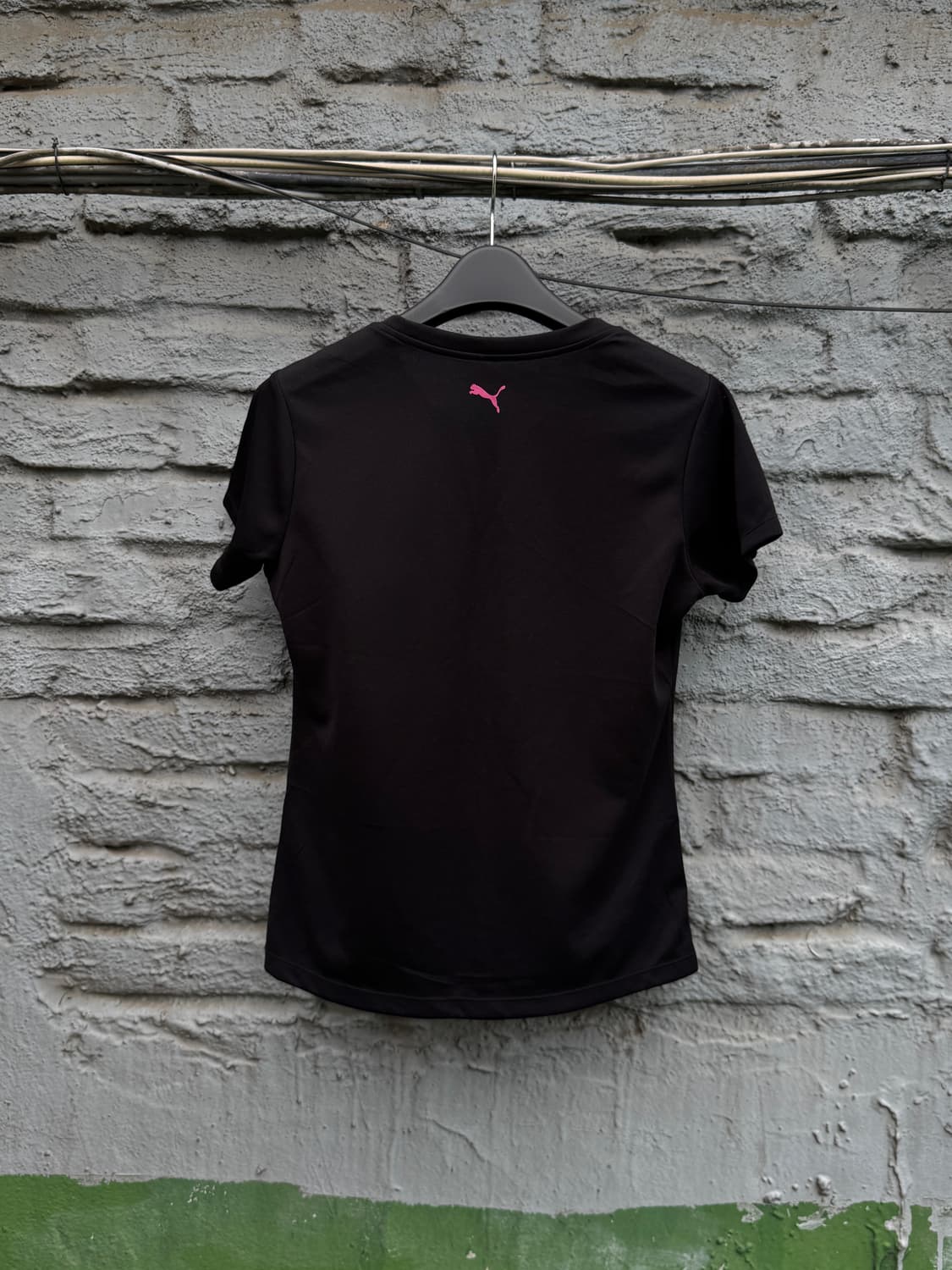 Puma 푸마 핑크 하트 로고 블랙 반팔티셔츠(m) 상품이미지5