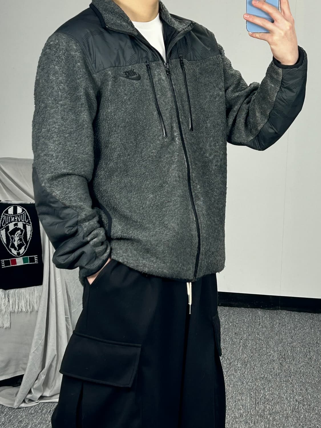 나이키 90’s 블랙 택 딥파일 그레이 플리스 자켓 L  상품이미지2