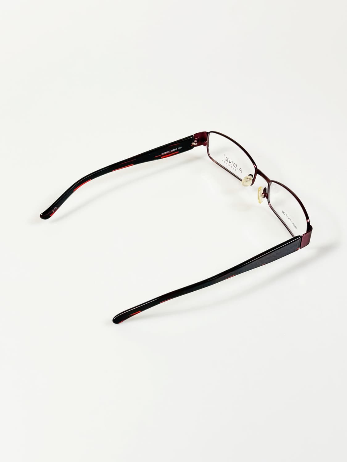 A.ONE 슬림 스퀘어 버건디 메탈 빈티지 안경 상품이미지4
