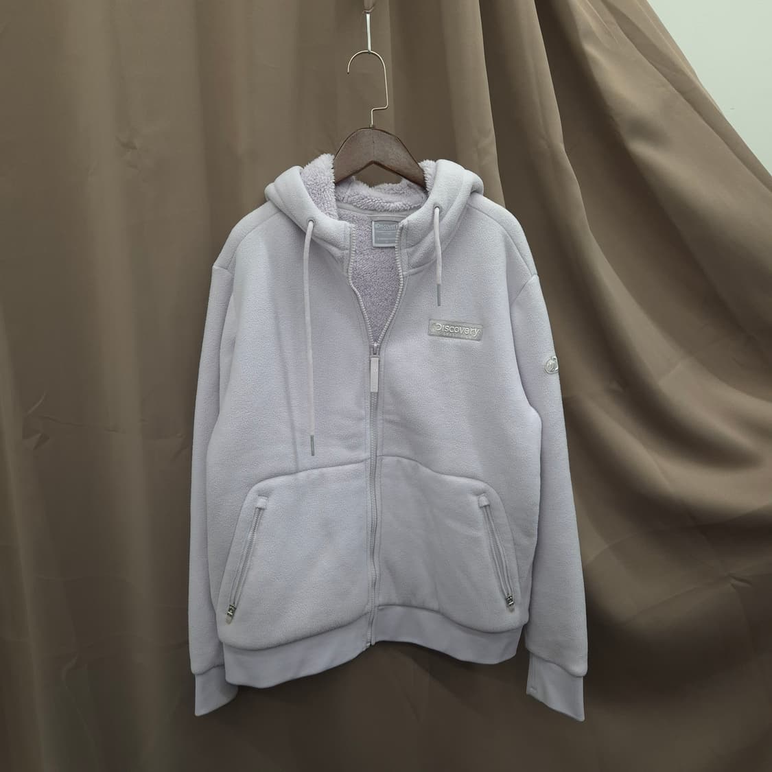 디스커버리 후리스 후드집업 라벤더 90 상품이미지1
