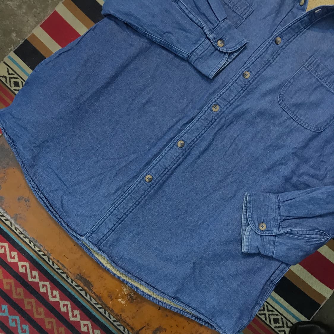 랭글러 투포켓 중청 데님 양털 셰르파 자켓 남성 115 빅사이즈  상품이미지3