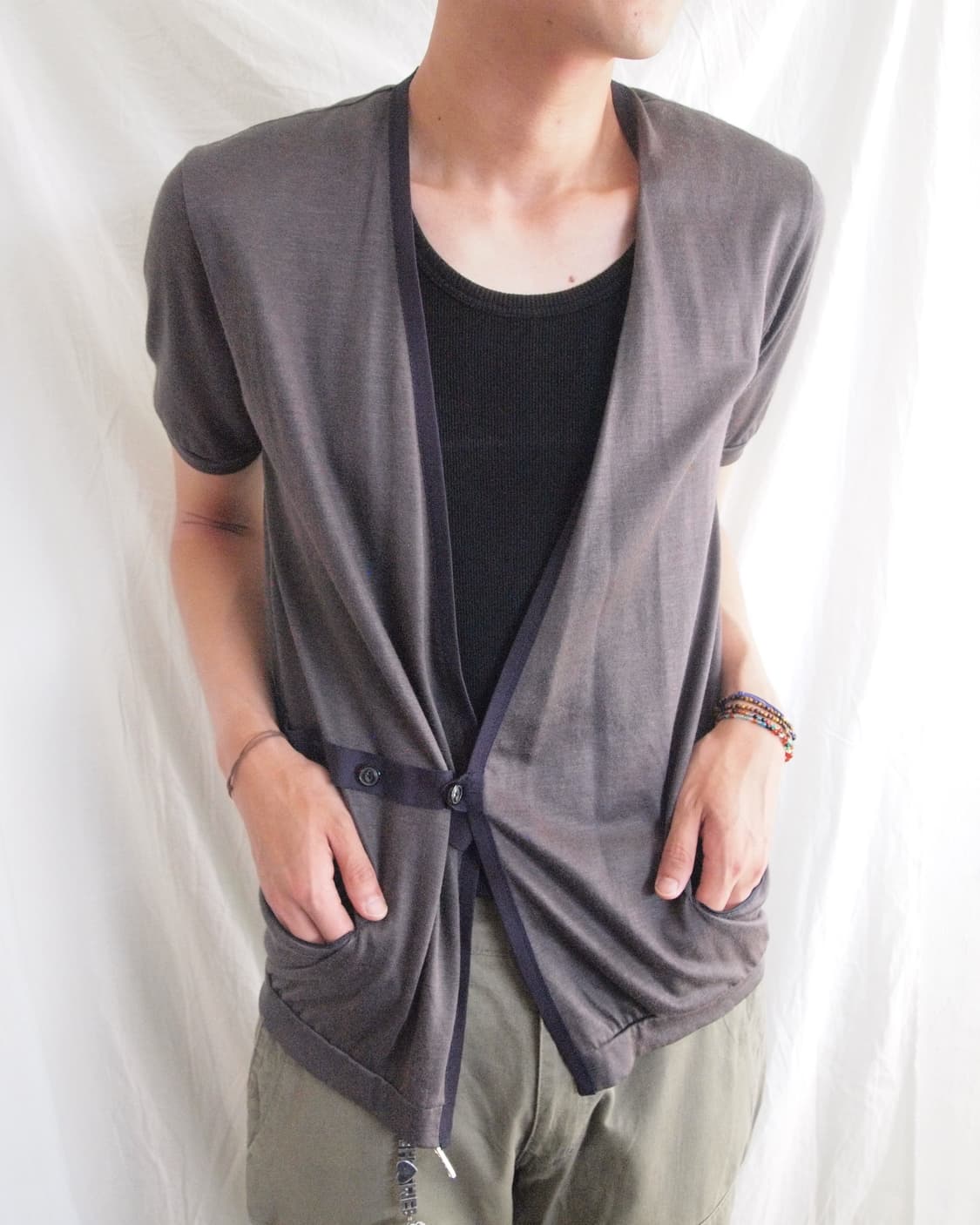 new* kolor 컬러 14ss 더블버튼 하프 가디건 상품이미지1