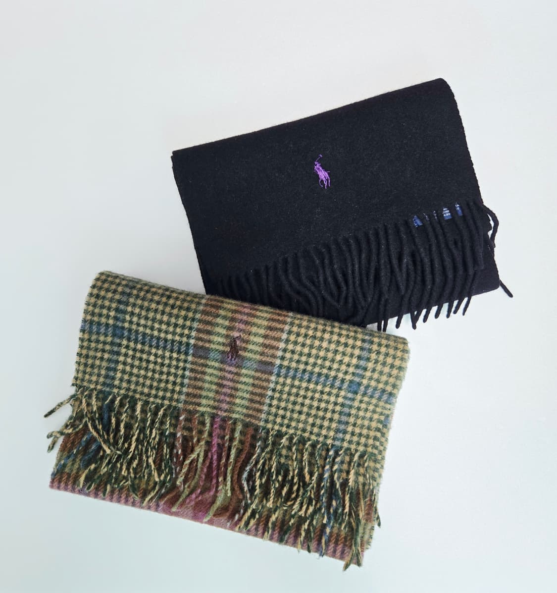 폴로 랄프로렌 카키 체크 램스울 머플러 목도리 상품이미지6