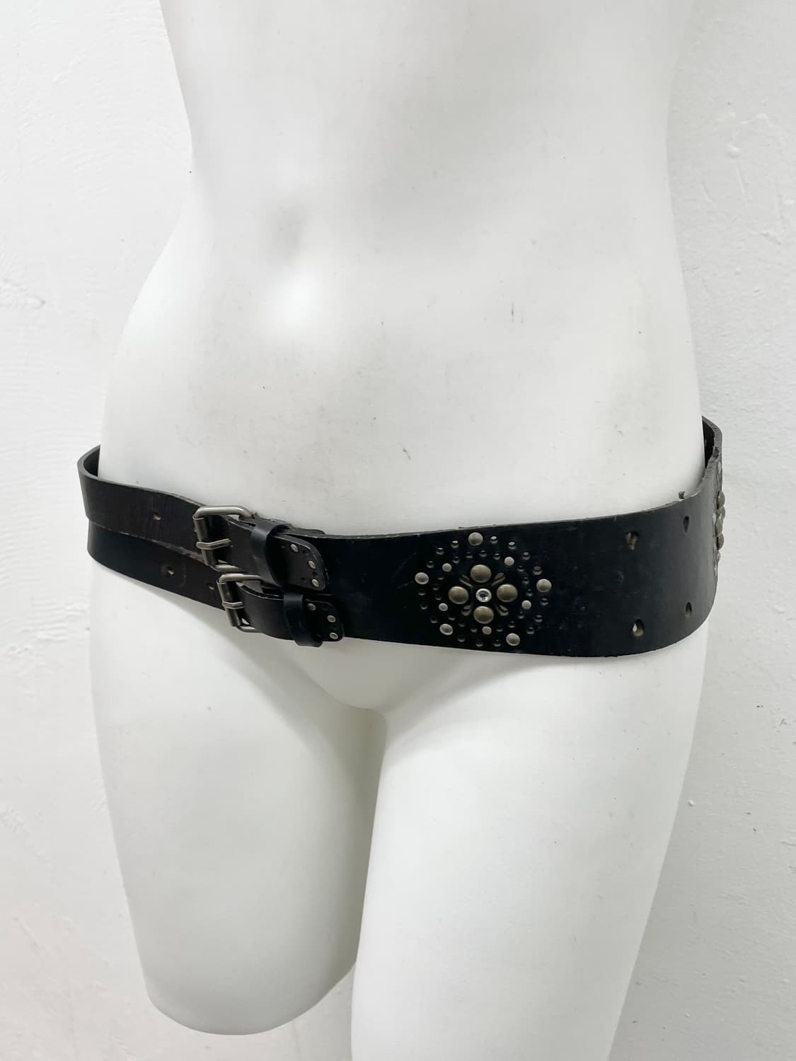 리얼레더 투버클 스터드 와이드 벨트 상품이미지3