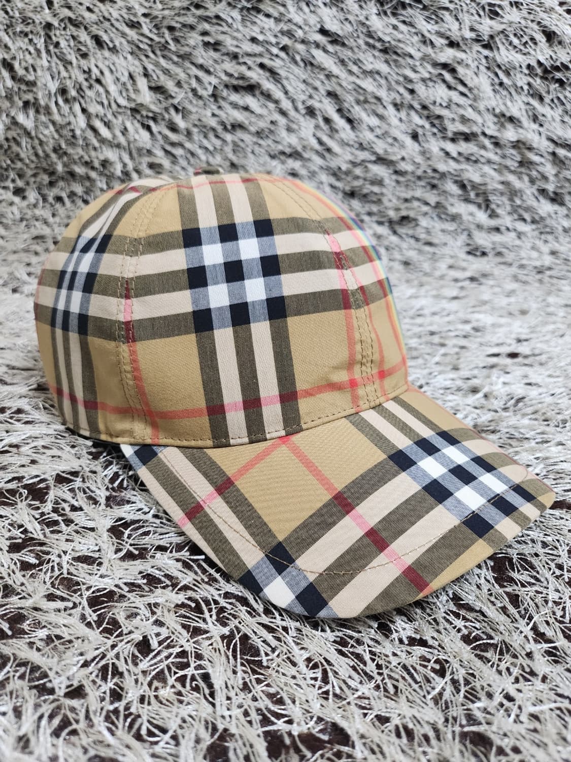 M/L 버버리 레인보우 체크 볼캡 모자 4077526 상품이미지3
