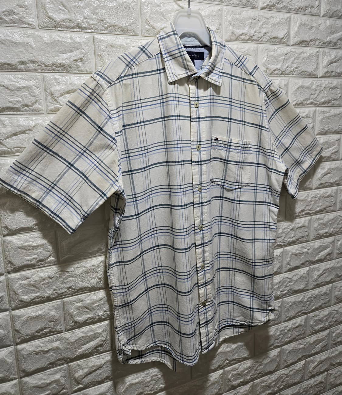 타미힐피거 반팔 체크셔츠 체크남방 95~100 상품이미지3