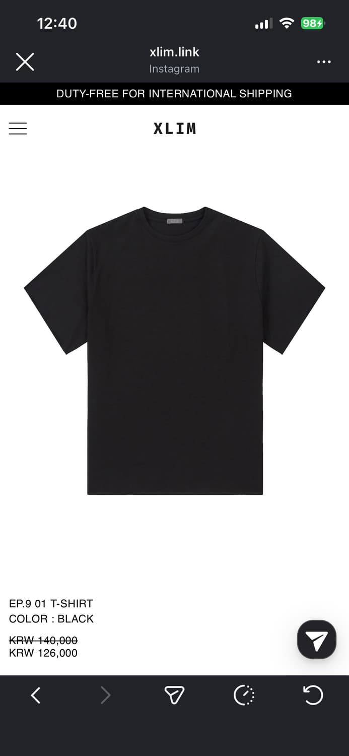 (M) xlim ep9 01 반팔 새상품 상품이미지1