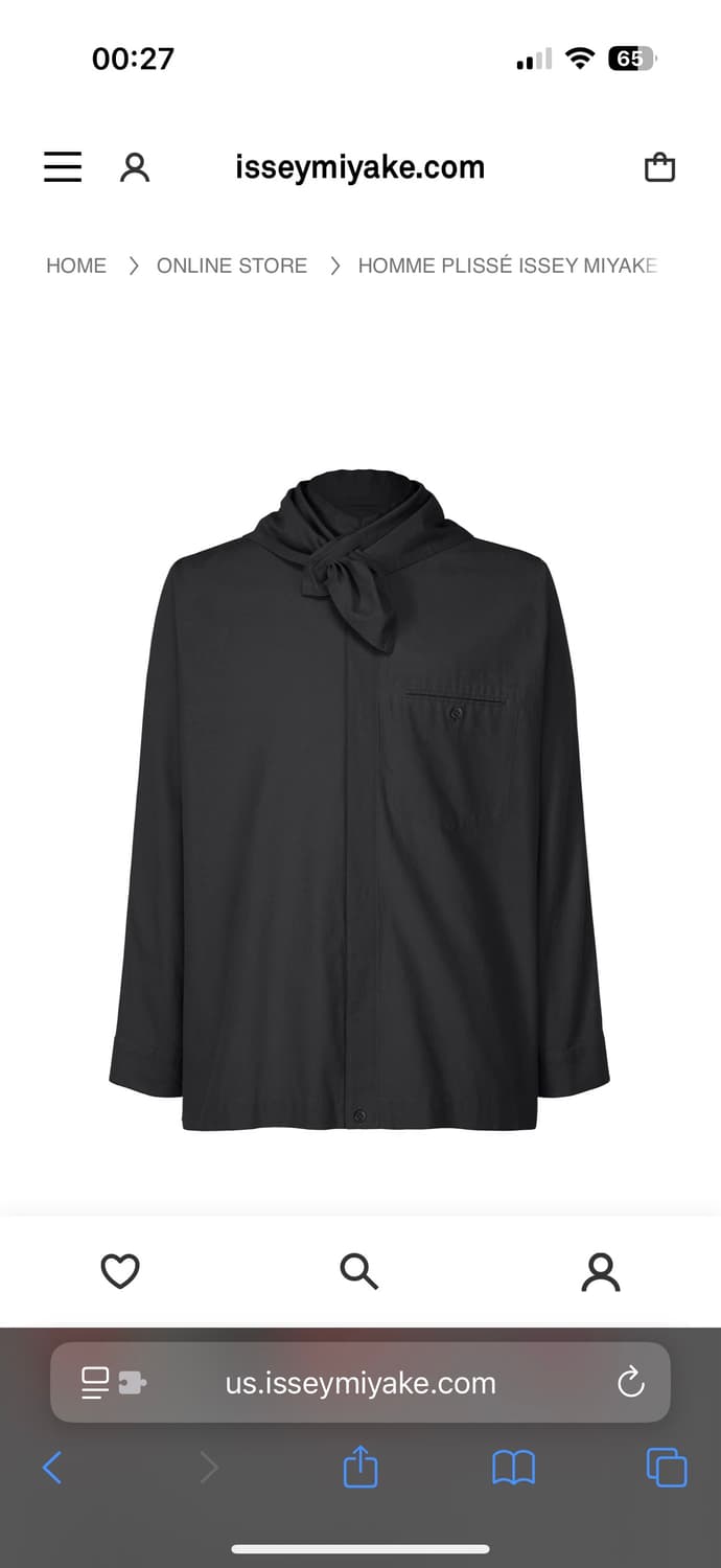 [2] 옴므플리세 스트림라인 스카프 셔츠 블랙 상품이미지1