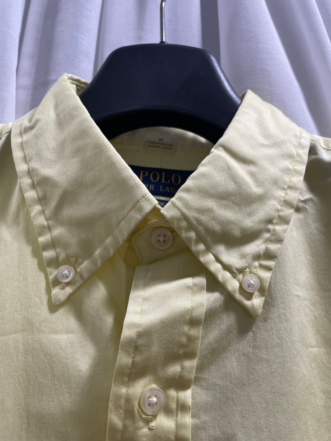 폴로 랄프로렌/ 클래식 핏 버튼다운 셔츠 옐로우/ M 상품이미지3