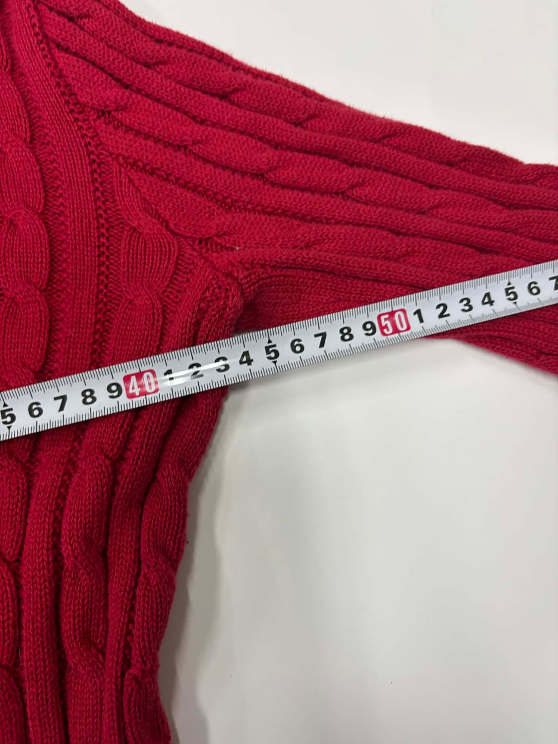 폴로 랄프로렌 딮버건디 케이블 크루넥 니트(XL) 상품이미지7