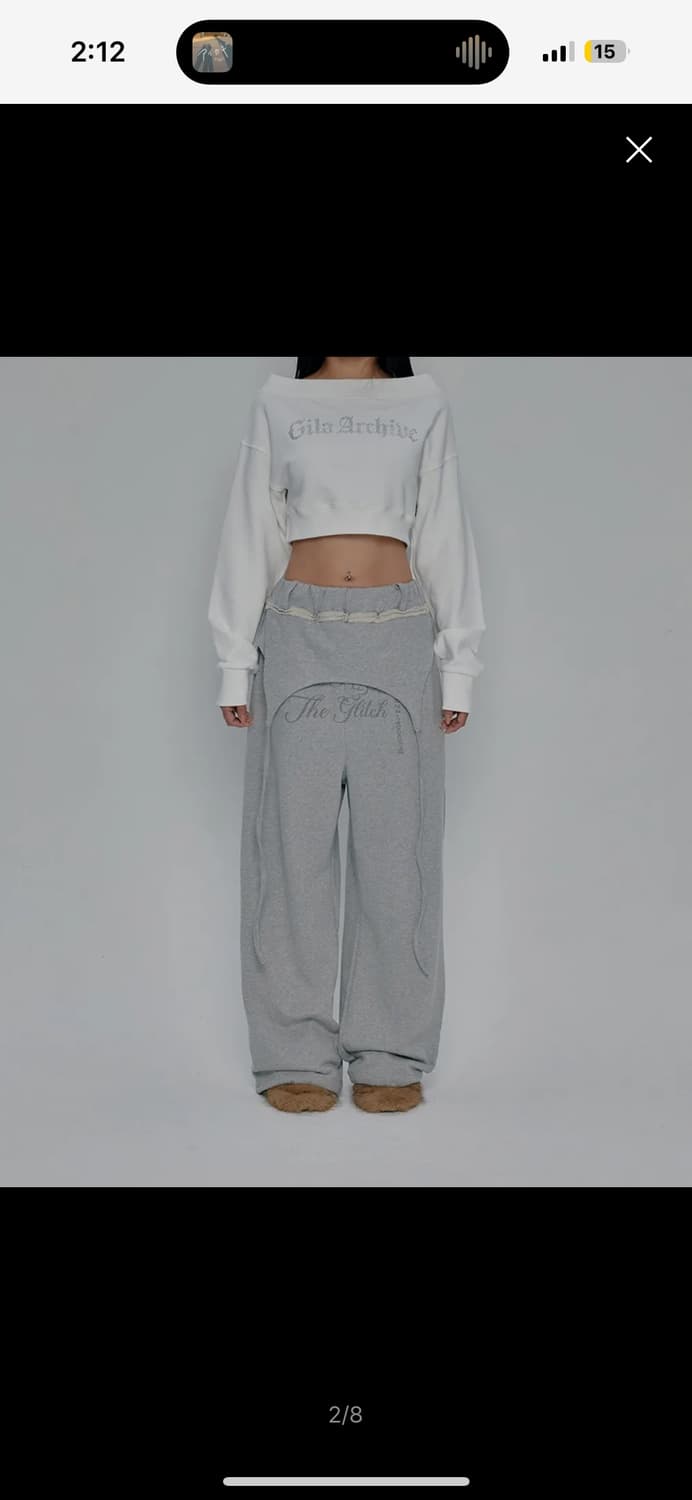 길라아카이브 OVERLAP SCRIPT SWEATPANTS_GREY 상품이미지1
