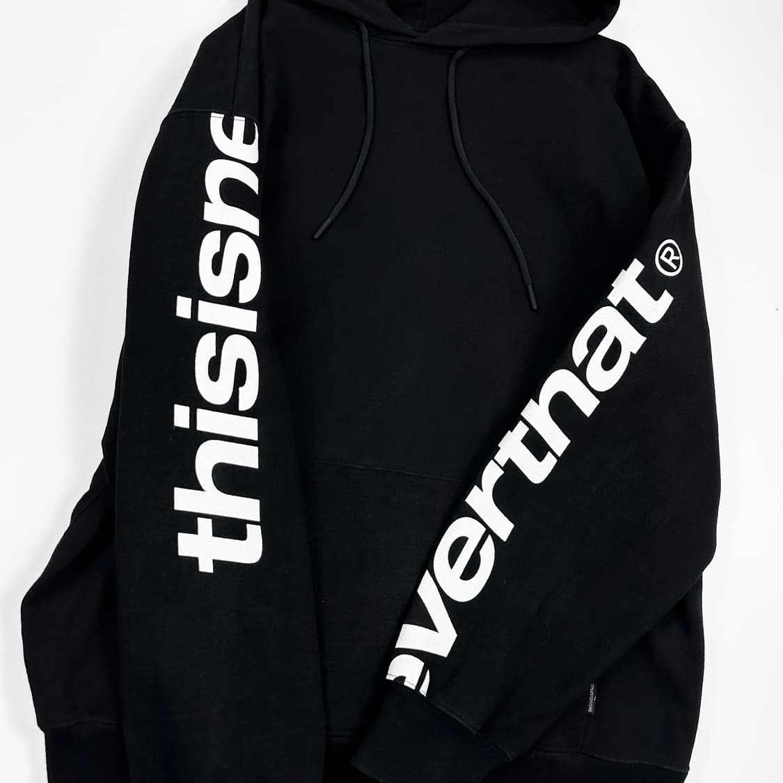디스이즈네버댓 (디네댓) 사이드라인 블랙 후드티 (실측 XL) 상품이미지3