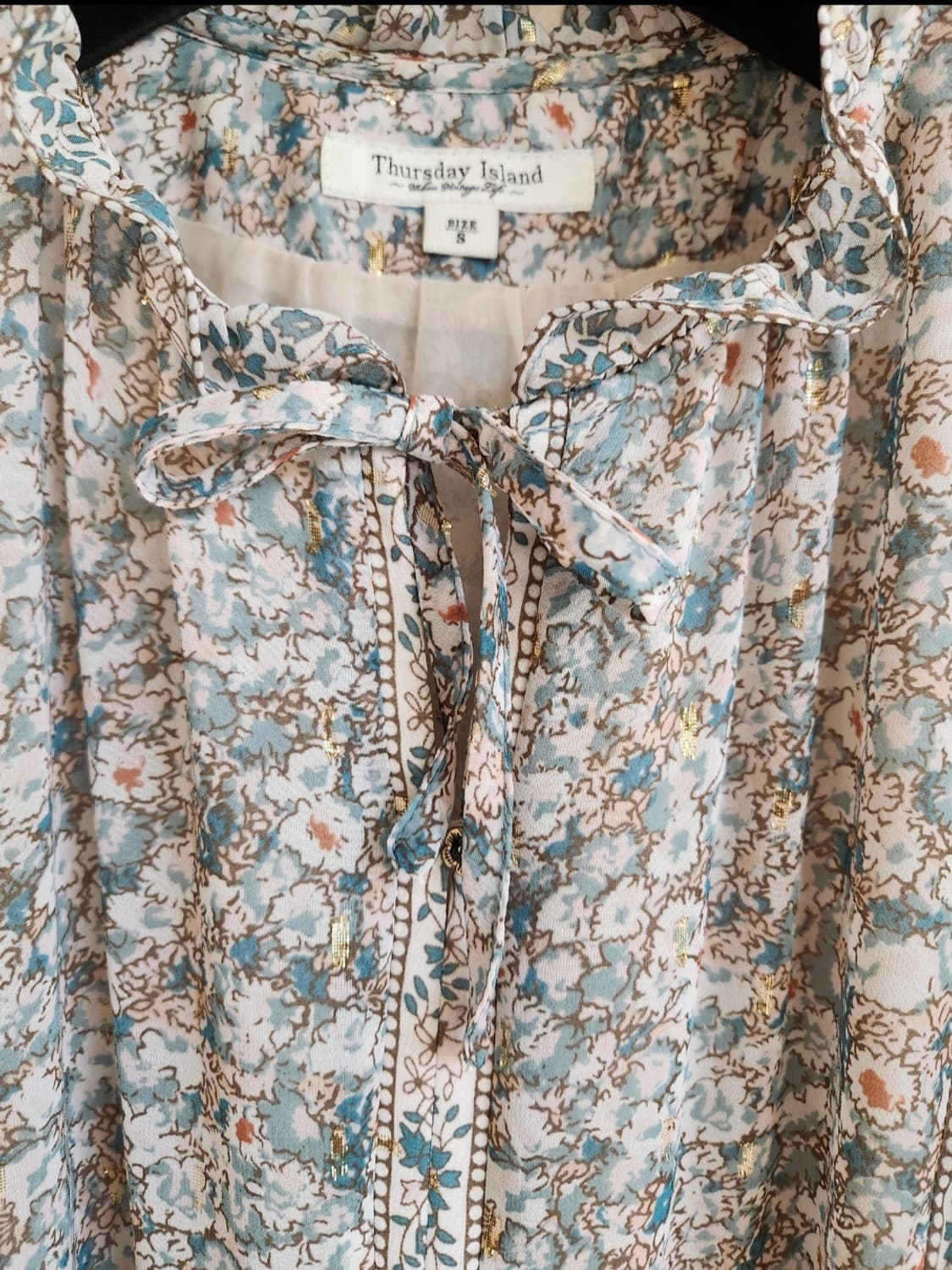 써스데이아일랜드 패턴 보더 원피스 S사이즈 상품이미지6