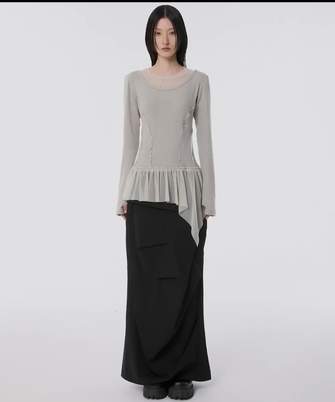 플레어업 레이어드 레이스 프릴 롱슬리브 상품이미지2