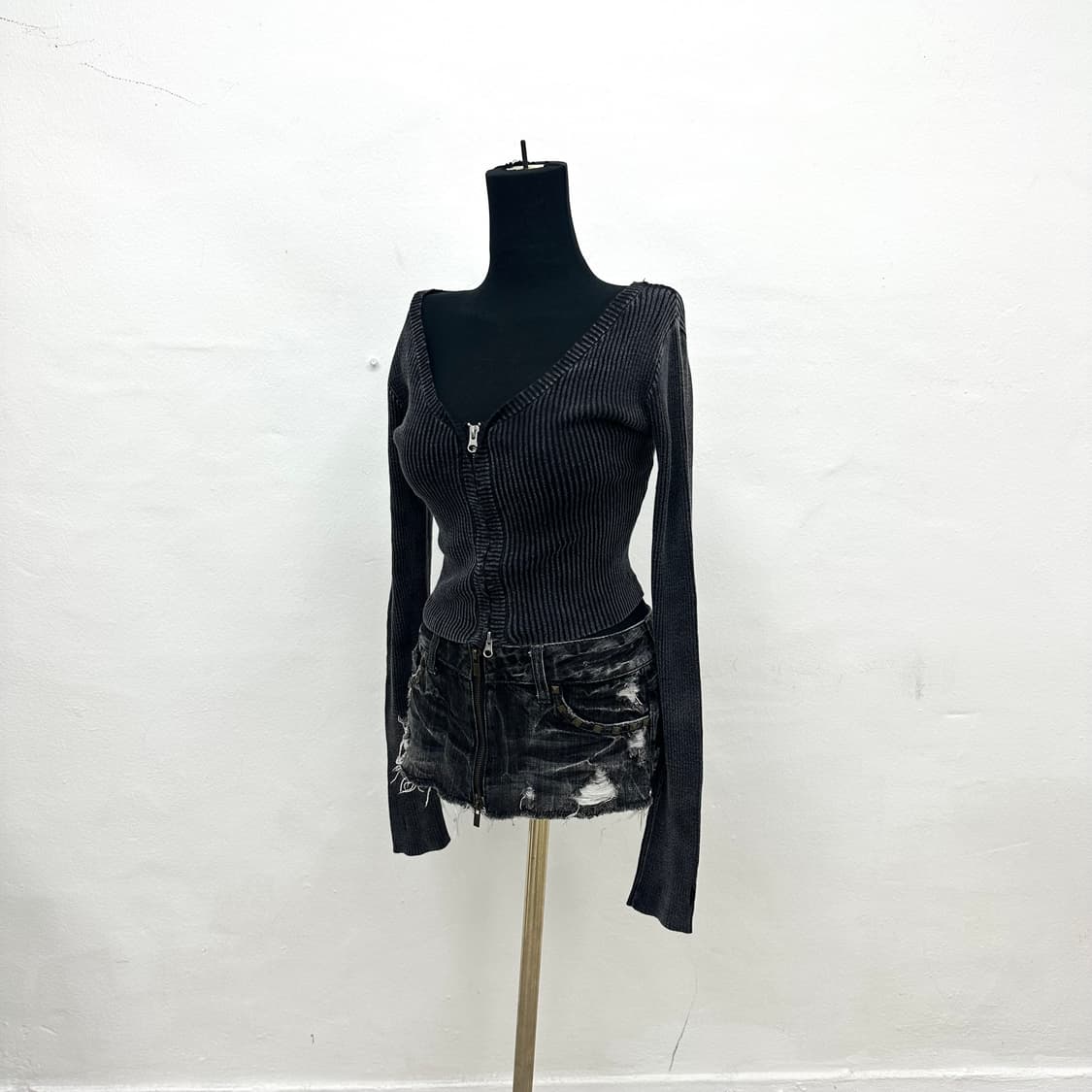 Stone washing 2 way crop jacket 상품이미지2