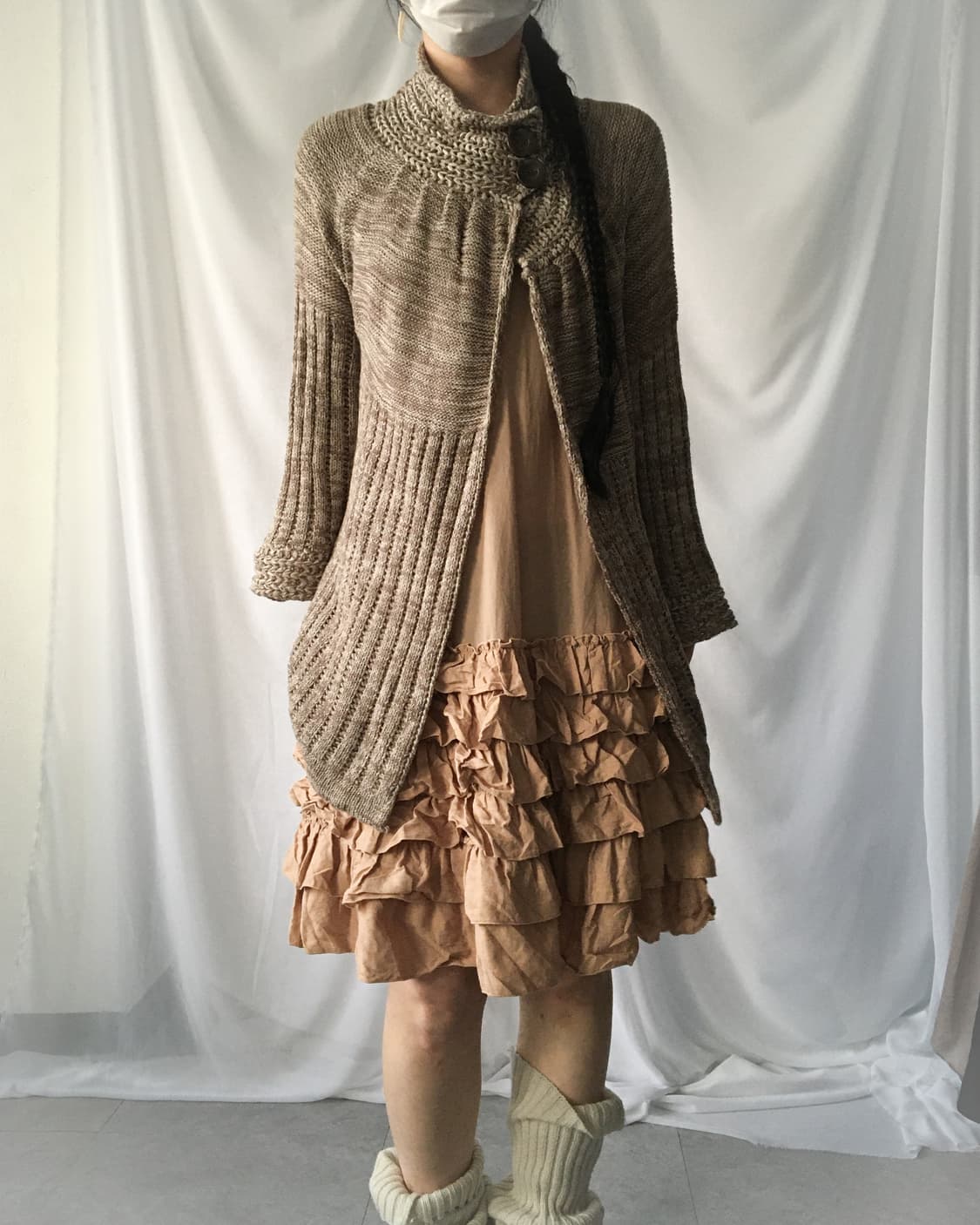 pattern mixed knit cardigan 상품이미지1