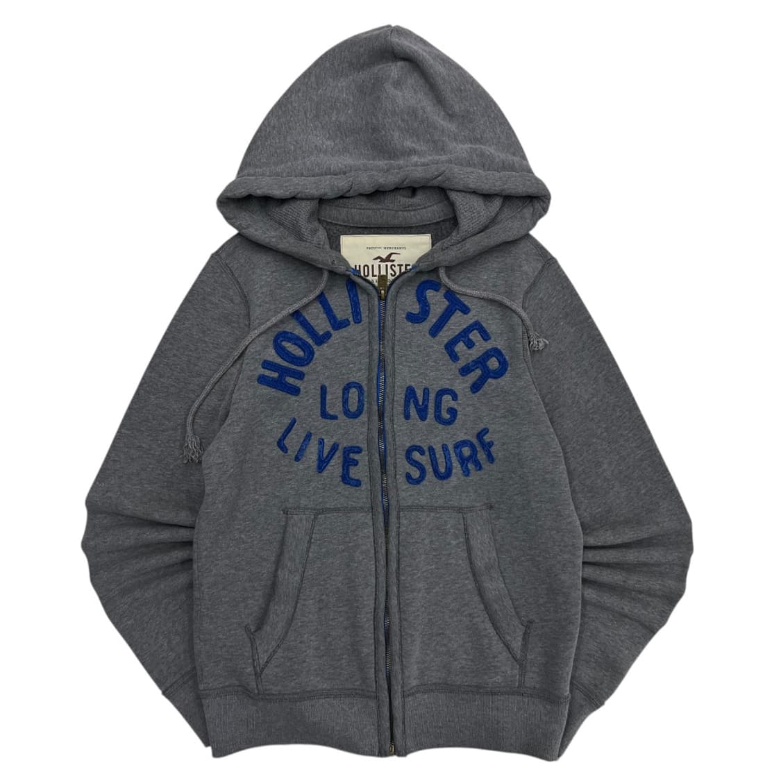 홀리스터 블루 센터로고 그레이 후드집업 S 상품이미지2