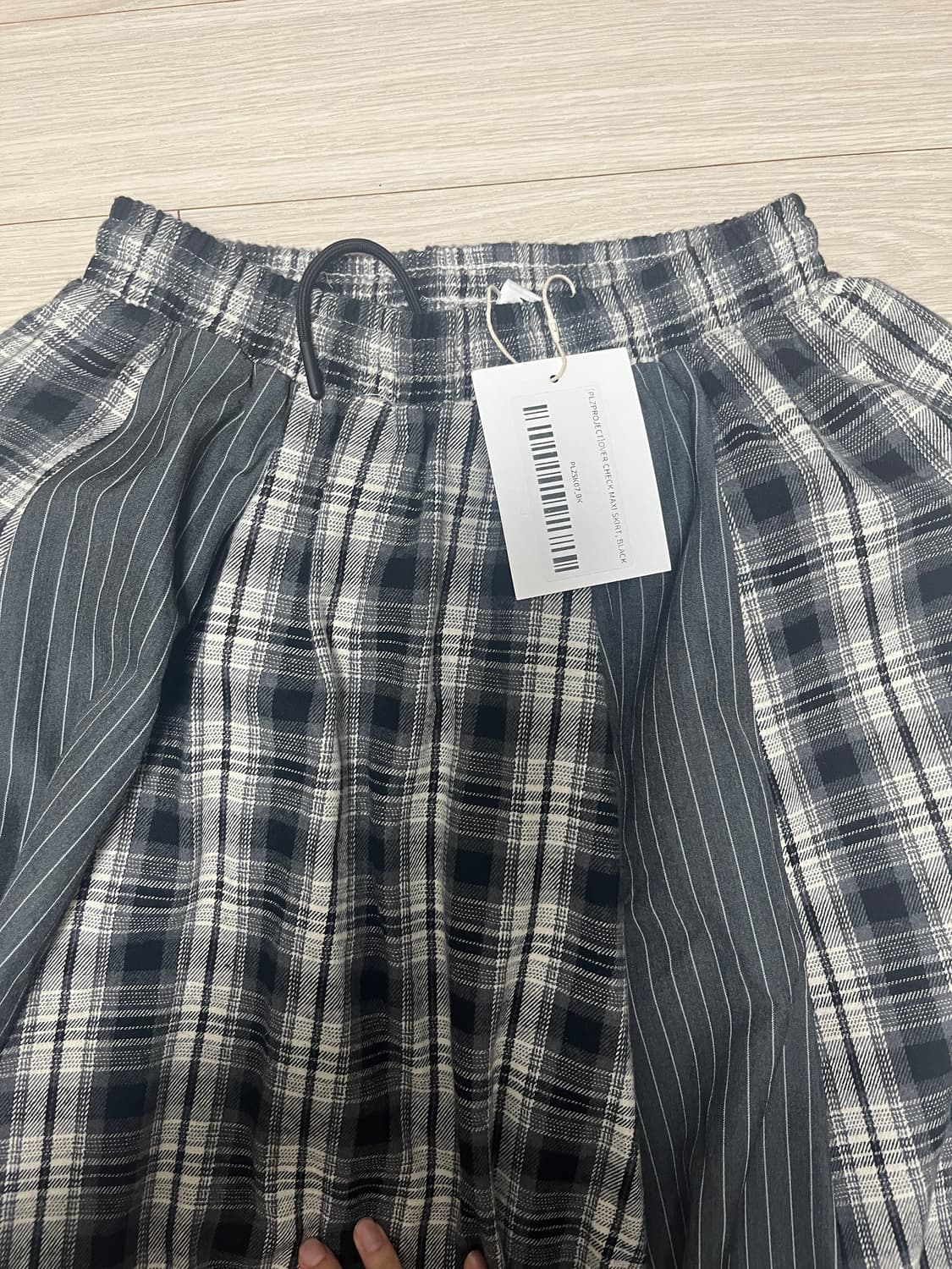 플리즈프로젝트 체크 맥시 스커트 블랙 상품이미지2