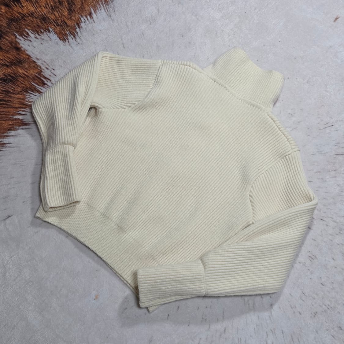빈티지 아이보리 투웨이 니트 집업 상품이미지5