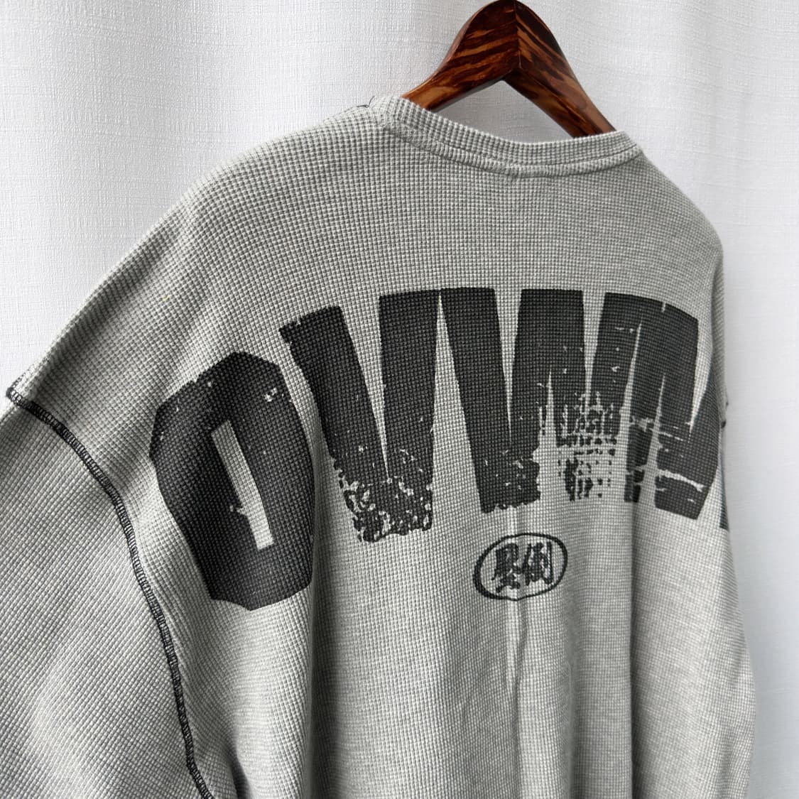 Overwhelm 압도 프린팅 와플 긴팔 티셔츠 그레이 L 상품이미지7