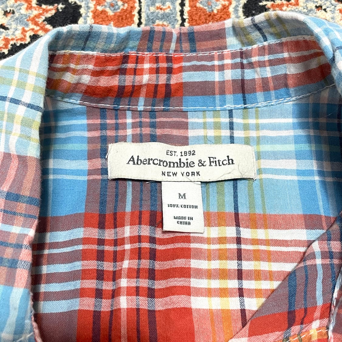 아베크롬비 트로피컬 마드라스 체크 셔츠 여성M 상품이미지4