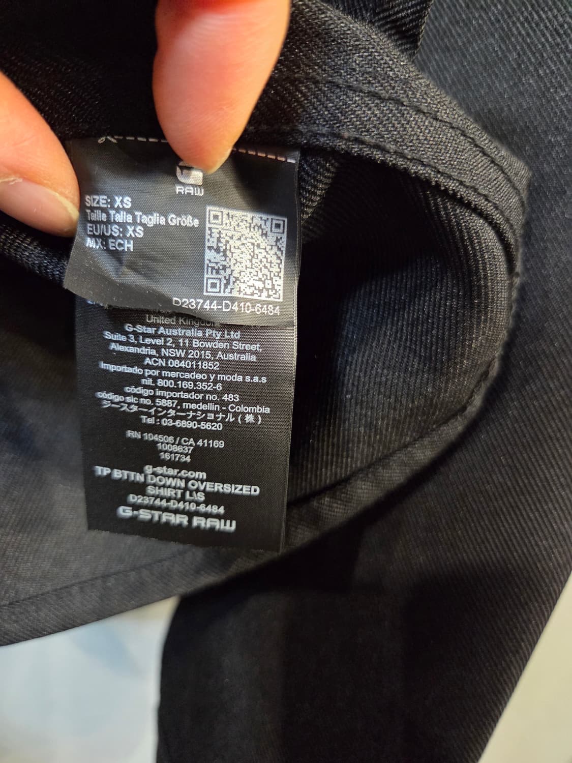 G-STAR 블랙 긴팔 셔츠 남방(XS)OVERSIZED FIT 상품이미지6