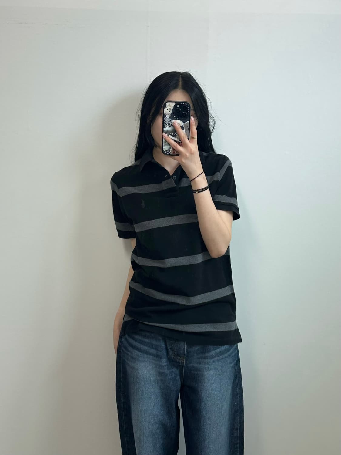 폴로 랄프로렌 자수로고 단가라 피케 반팔 카라 티셔츠 상품이미지1
