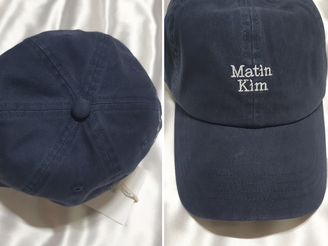 네이비 마뗑킴 미니 로고 볼캡 모자 상품이미지5