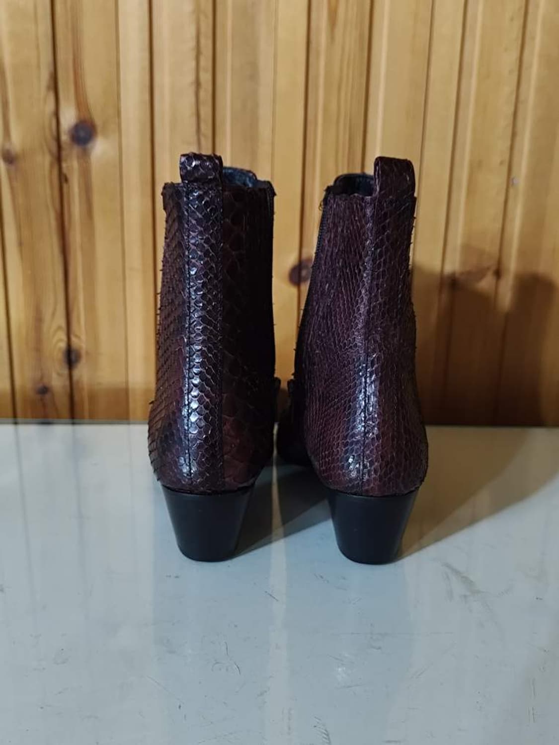 36 235mm 산드로 파이톤 텍스처 앵클부츠 뱀피 상품이미지8