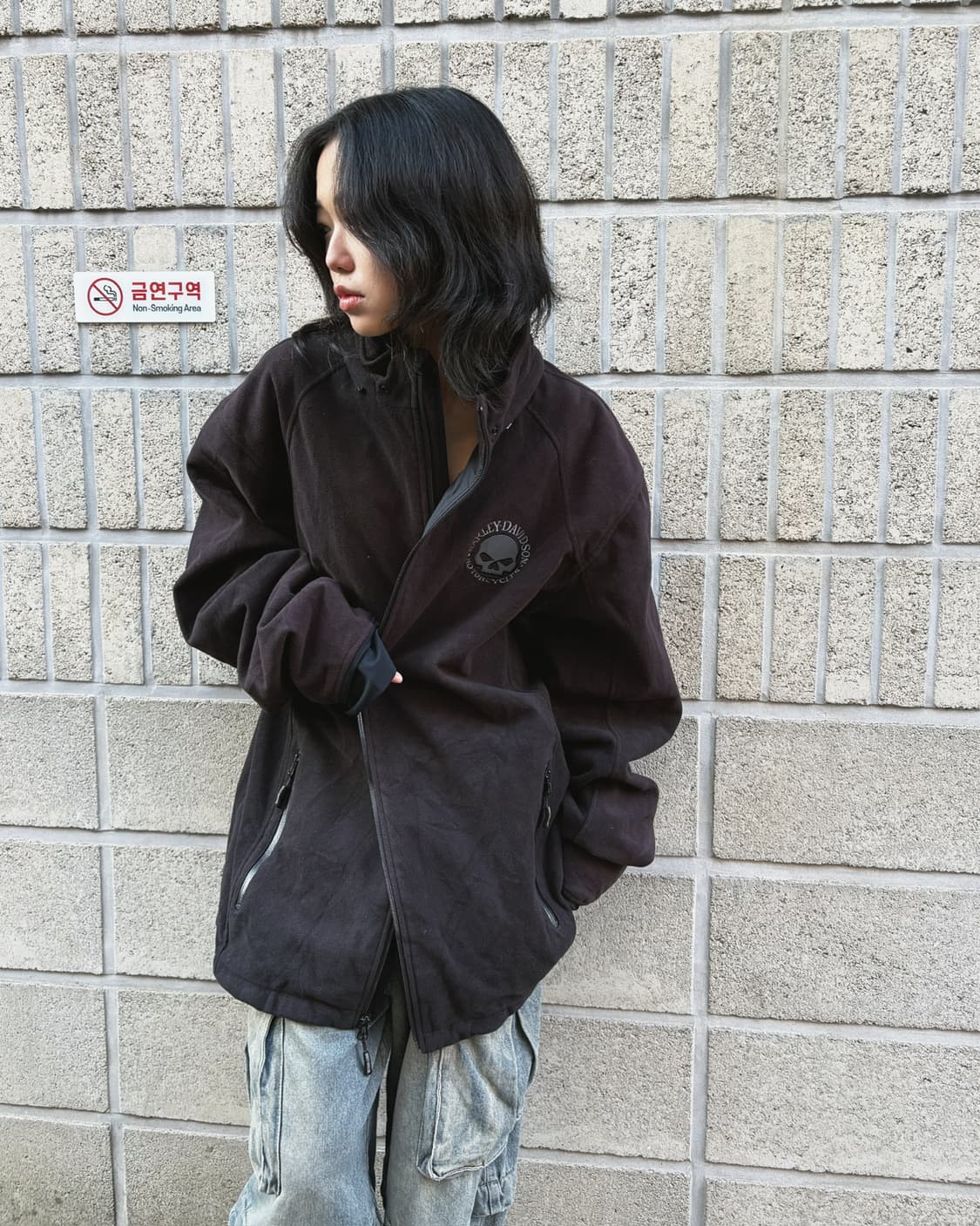 할리데이비슨 오버사이즈 플리스 집업 자켓 상품이미지3