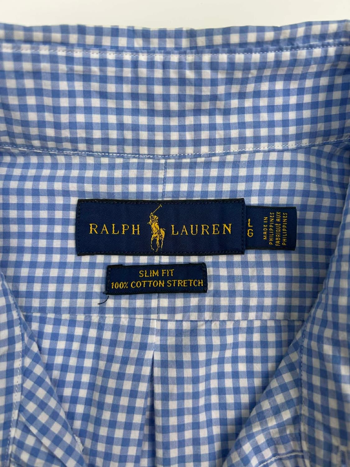 [L] 폴로 랄프로렌 깅엄 체크 셔츠 블루 상품이미지3