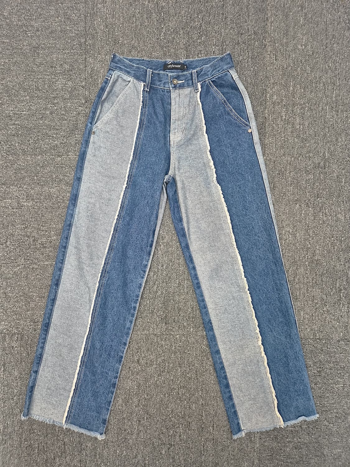 [S]<시티브리즈> 커팅배색 데님 팬츠 상품이미지1