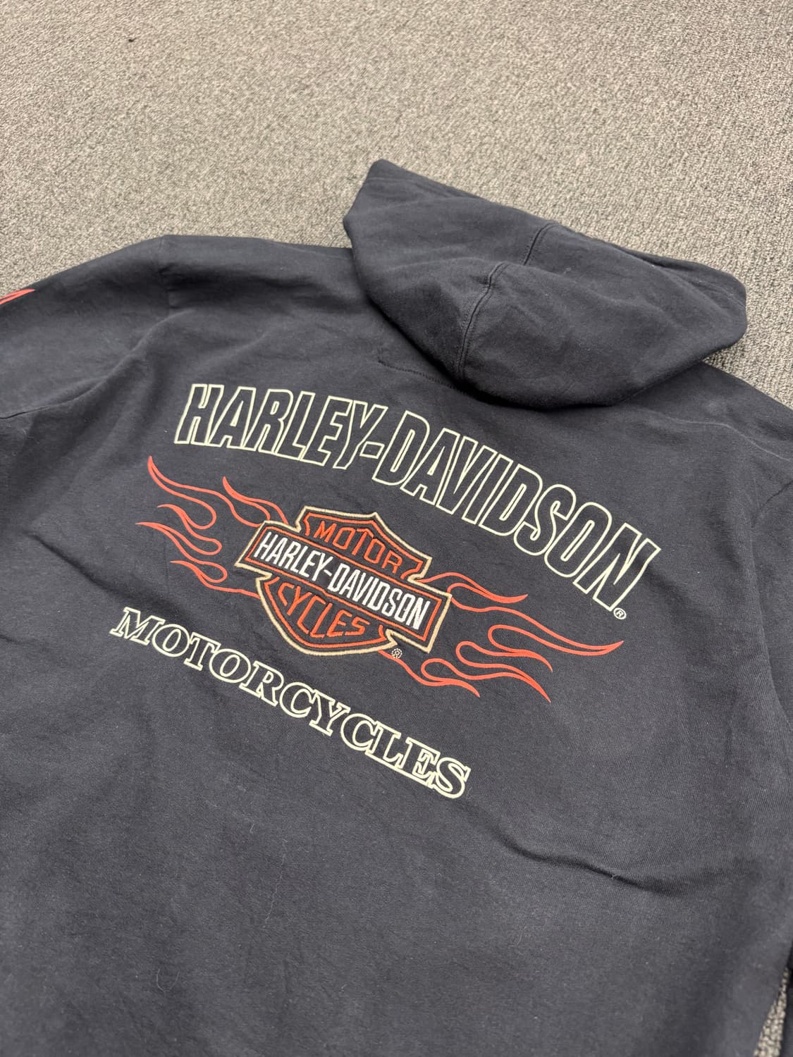 할리데이비슨 불꽃 플레임 등판 자수 후드집업 상품이미지7