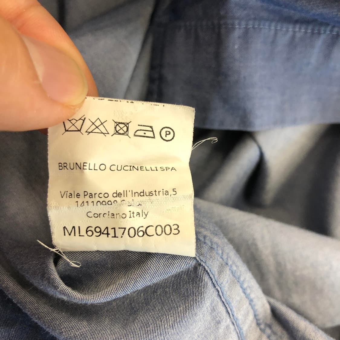 브루넬로쿠치넬리 솔리드 블루셔츠 L 상품이미지7