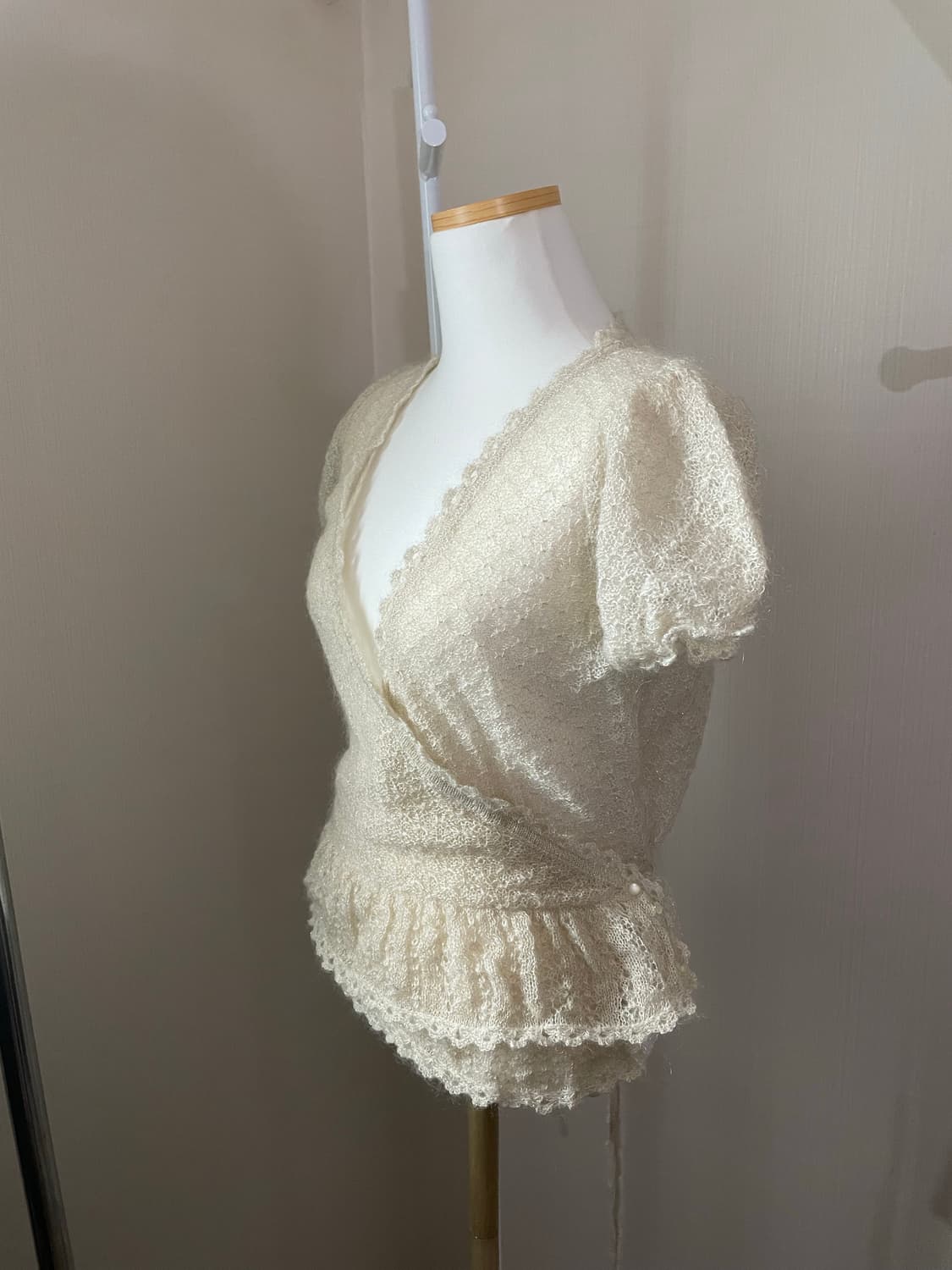 빈티지 발레코어 글리터 랩 니트 탑 상품이미지2