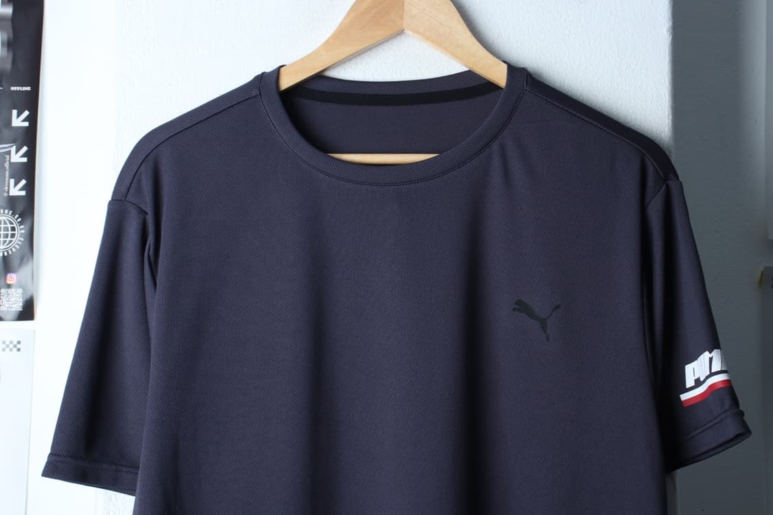 (L-XL) 퓨마 반팔 티셔츠 기능성 차콜 스몰로고-H30783 상품이미지3