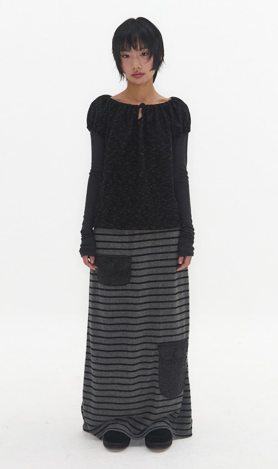 익스파이어드걸 mellow puff top (차콜) 상품이미지2