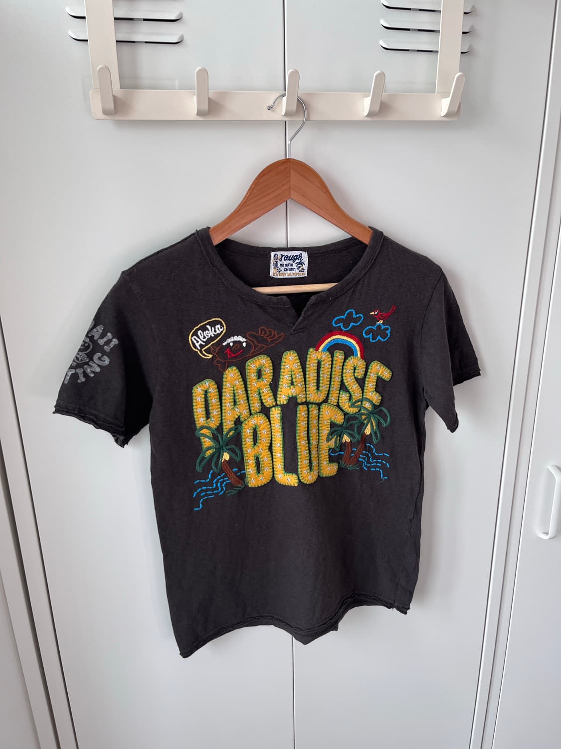 Rough 러프 무지개 패치워크 자수 반팔티셔츠 상품이미지7