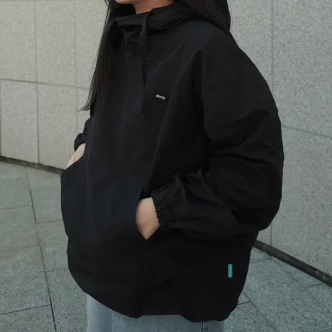 Mmlg엠엠엘지 블랙 후드 아노락 점퍼 상품이미지1