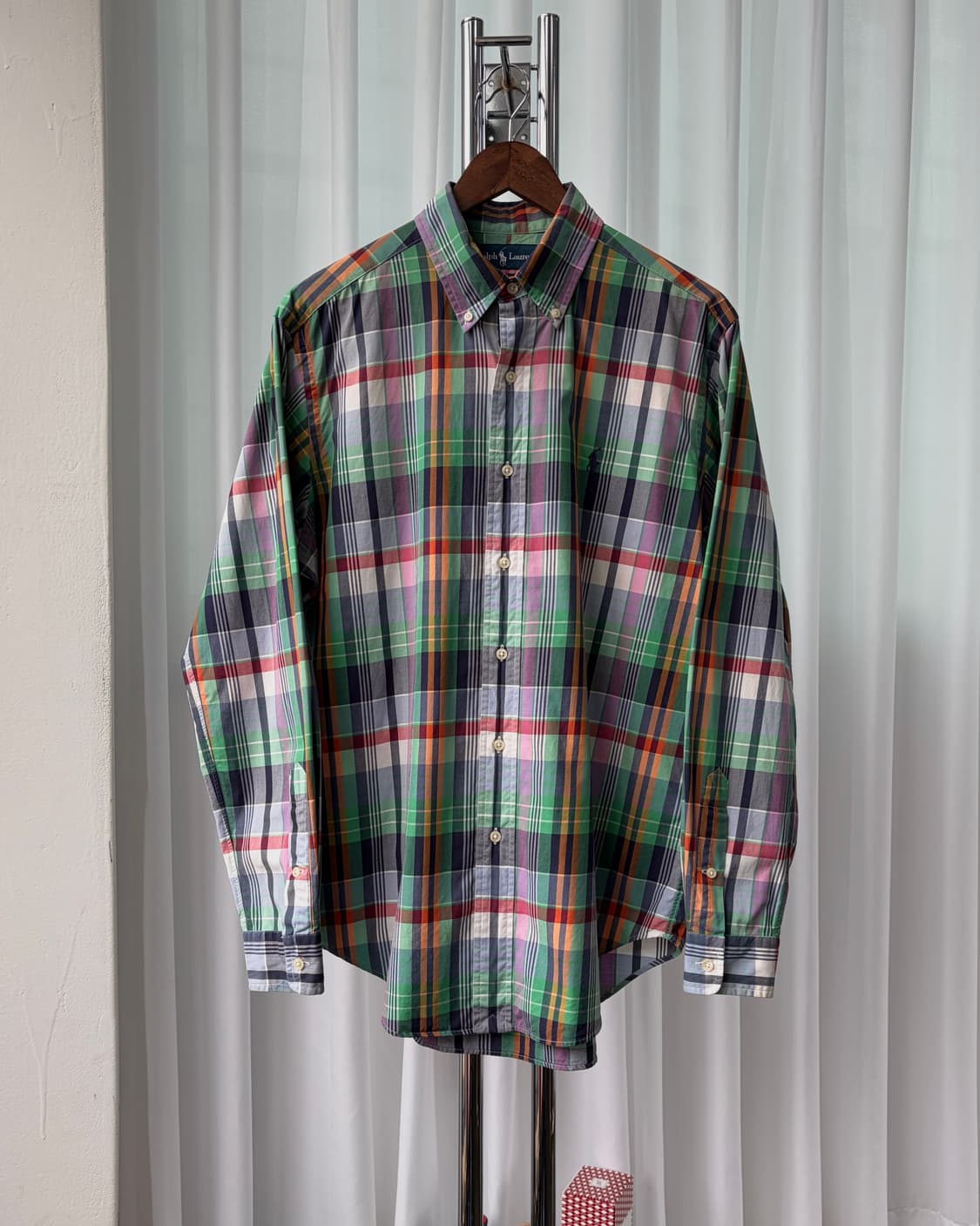 [M-L]폴로 랄프로렌 포플린 클래식핏 체크 셔츠 상품이미지4